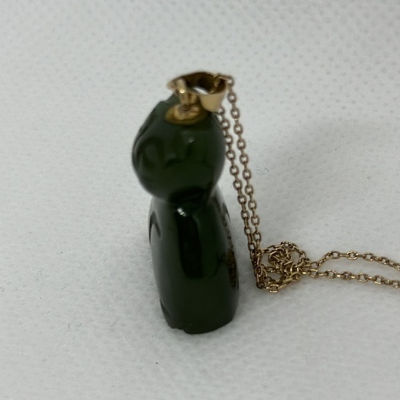 14k real solid gold jade lucky cat‎ - Picture 9 of 14